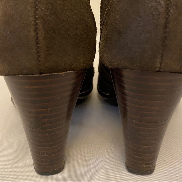 SOFFT Ankle Booties Leather Size 6.5 Brown Heels - Picture 6 of 10